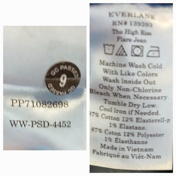 Everlane SZ 26 The High Rise Flair Jean Dark Wash Boho Hippie 70s Festival - Picture 6 of 7